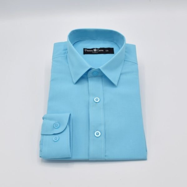 Turquoise Overhemd Normale Mouwlengte Slanke Pasvorm