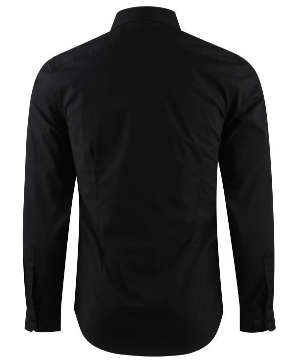 Zwart Overhemd ENZOCAMICIA Lange Mouw Stretch Met Slanke Pasvorm Zwart - Afbeelding 3
