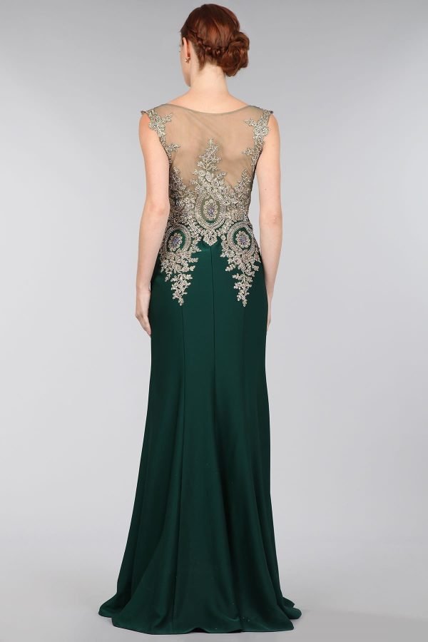 Verleidelijke Jersey Jewel Neckline Zeemeermin Avondjurken Met Staaflijst - Afbeelding 12