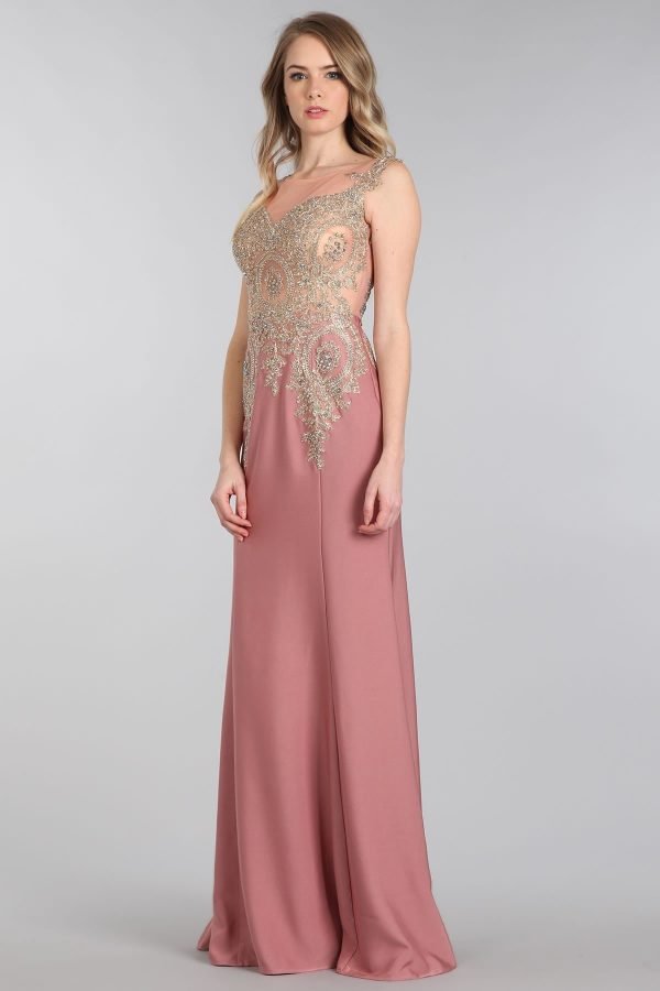 Verleidelijke Jersey Jewel Neckline Zeemeermin Avondjurken Met Staaflijst - Afbeelding 23