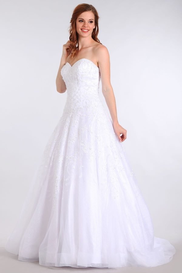 Lace, Sweetheart Bruidsjurk In Een A-lijn Stijl - Afbeelding 3