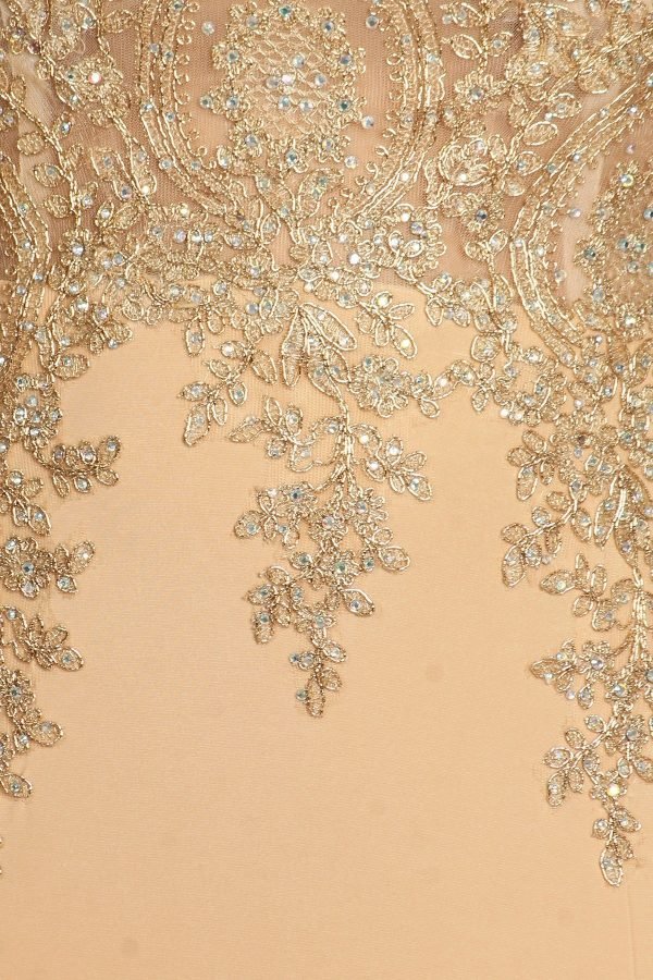 Jewel Neckline Met Kralen Borduurwerk Avondjurken - Afbeelding 5