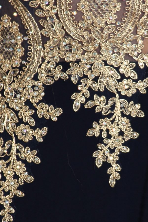 Jewel Neckline Met Kralen Borduurwerk Avondjurken - Afbeelding 10