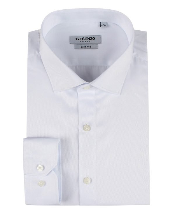 Wit Overhemd Normale Mouwlengte Slim Fit